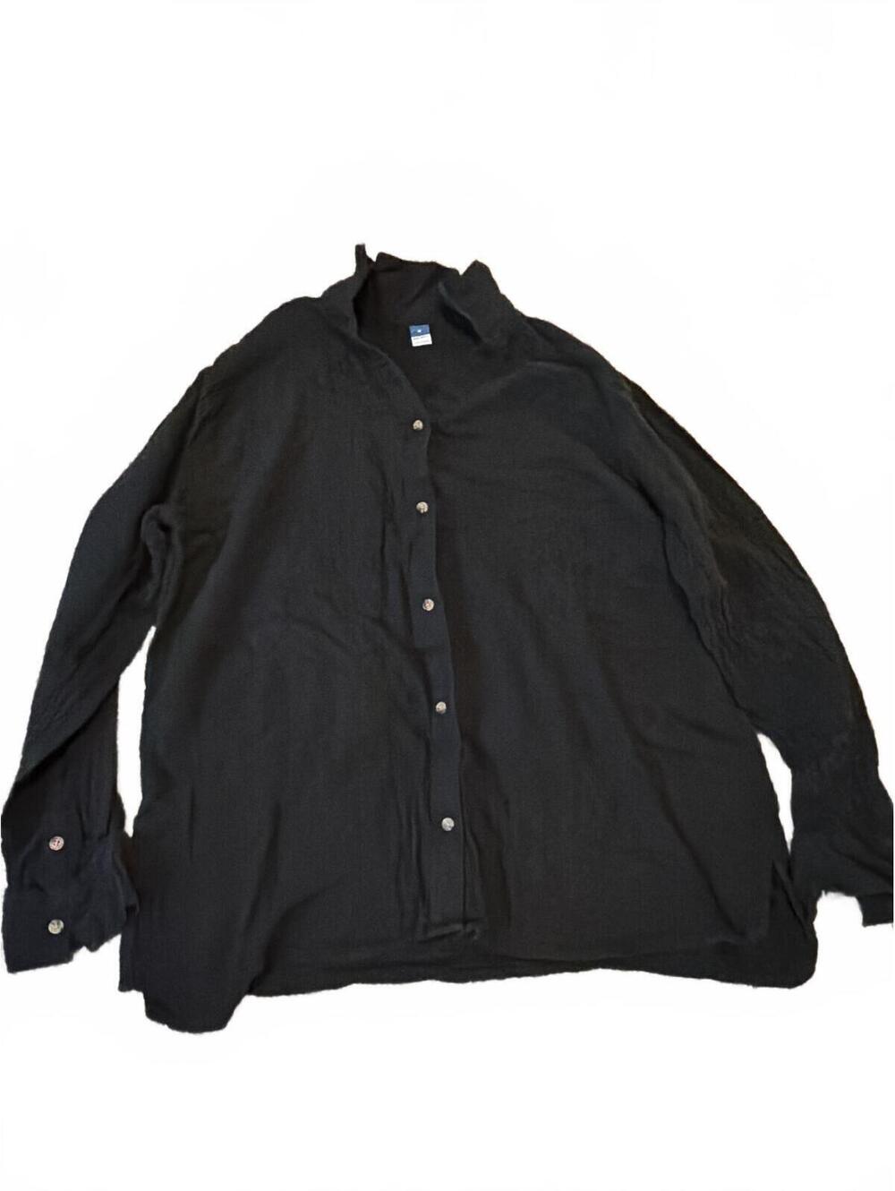 Old Navy Womens Black Button-Up Shirt Medium - Classic Casual Top